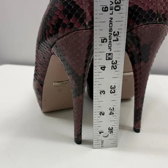 GUCCI PINK BLACK SNAKESKIN OPEN TOE PLATFORM PUMPS SIZE 36 EXCELLENT COND - Picture 5 of 12
